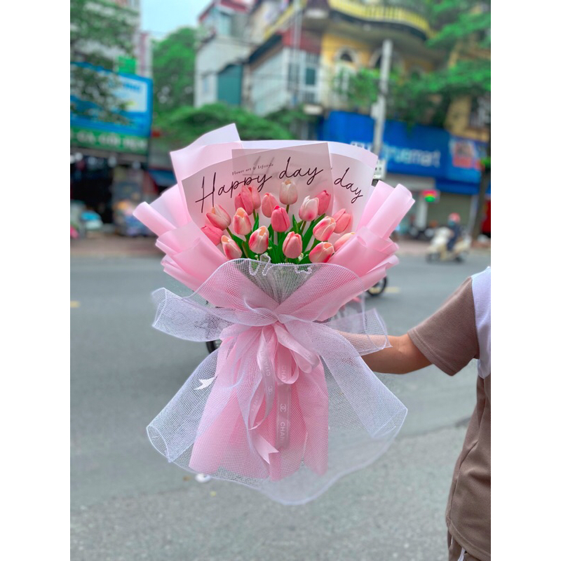 BÓ HOA TULIP MIX 17 BÔNG