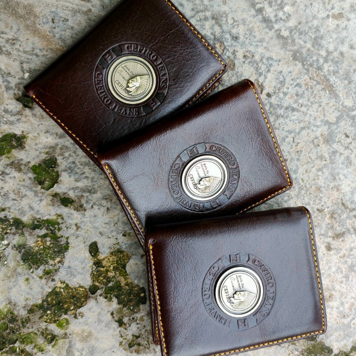 Ví Nam -Bóp Da Bò Cao Cấp Cefiro Logo Tộc Trưởng -ví da nam ví đứng thiết kế nhiều ngăn đựng tiền đựng thẻ bảo hành 12TT