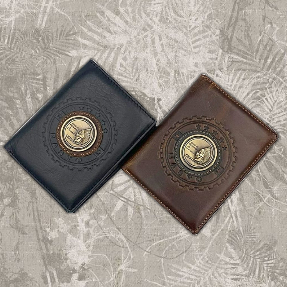Ví Nam -Bóp Da Bò Cao Cấp Cefiro Logo Tộc Trưởng -ví da nam ví đứng thiết kế nhiều ngăn đựng tiền đựng thẻ bảo hành 12TT