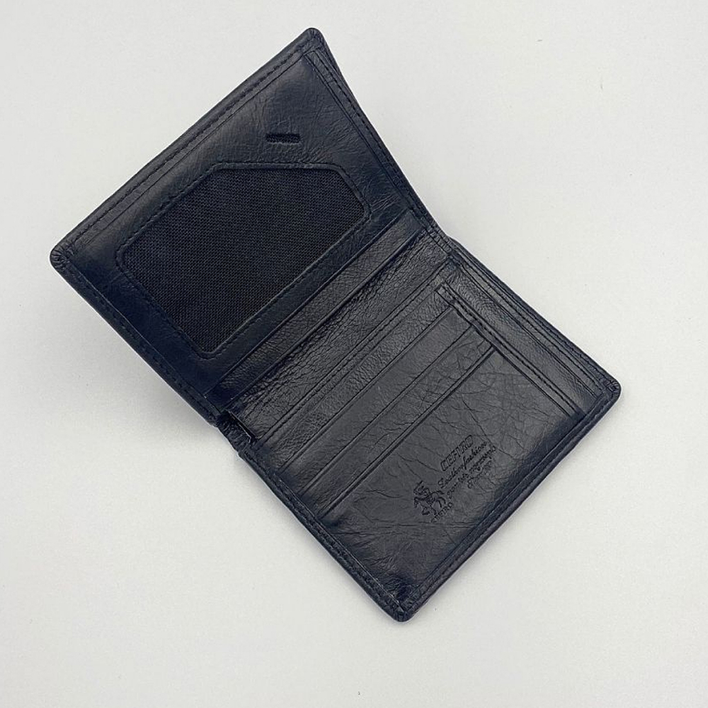 Ví Nam -Bóp Da Bò Cao Cấp Cefiro Logo Tộc Trưởng -ví da nam ví đứng thiết kế nhiều ngăn đựng tiền đựng thẻ bảo hành 12TT