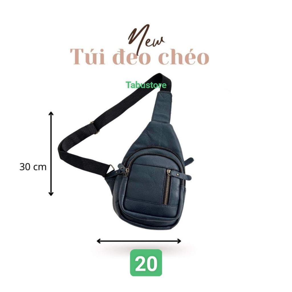 Túi Đeo Chéo Nam Da Bò Thật Nguyên Tấm Có Nhiều Ngăn Phong Cách , Túi Bao Tử Đẹp Khoá Hợp Kim Xịn- Da Thật Nguyên Tấm