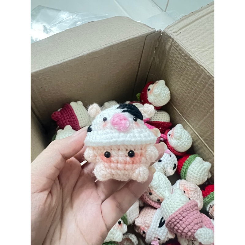 Móc khoá len bé nấm