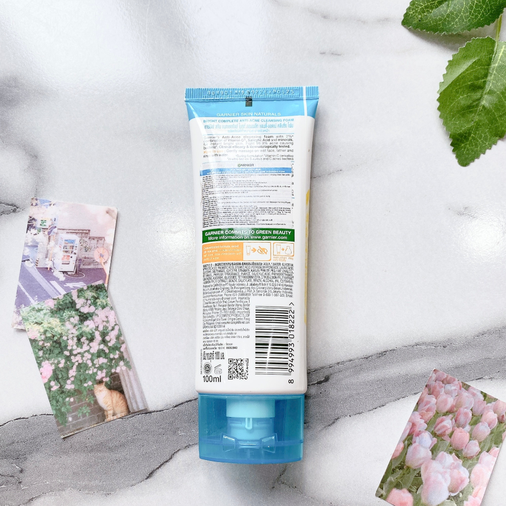 Sữa Rửa Mặt Giảm Mụn, Dưỡng Sáng Da Garnier Bright Complete 3in1 Anti-Acne 90ml