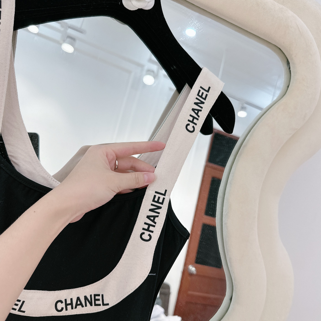 Váy 2 Dây Nữ Chaneo Ôm Body Phối Viền Ngực Đầm Body Suông Nữ Dáng Dài Freesize