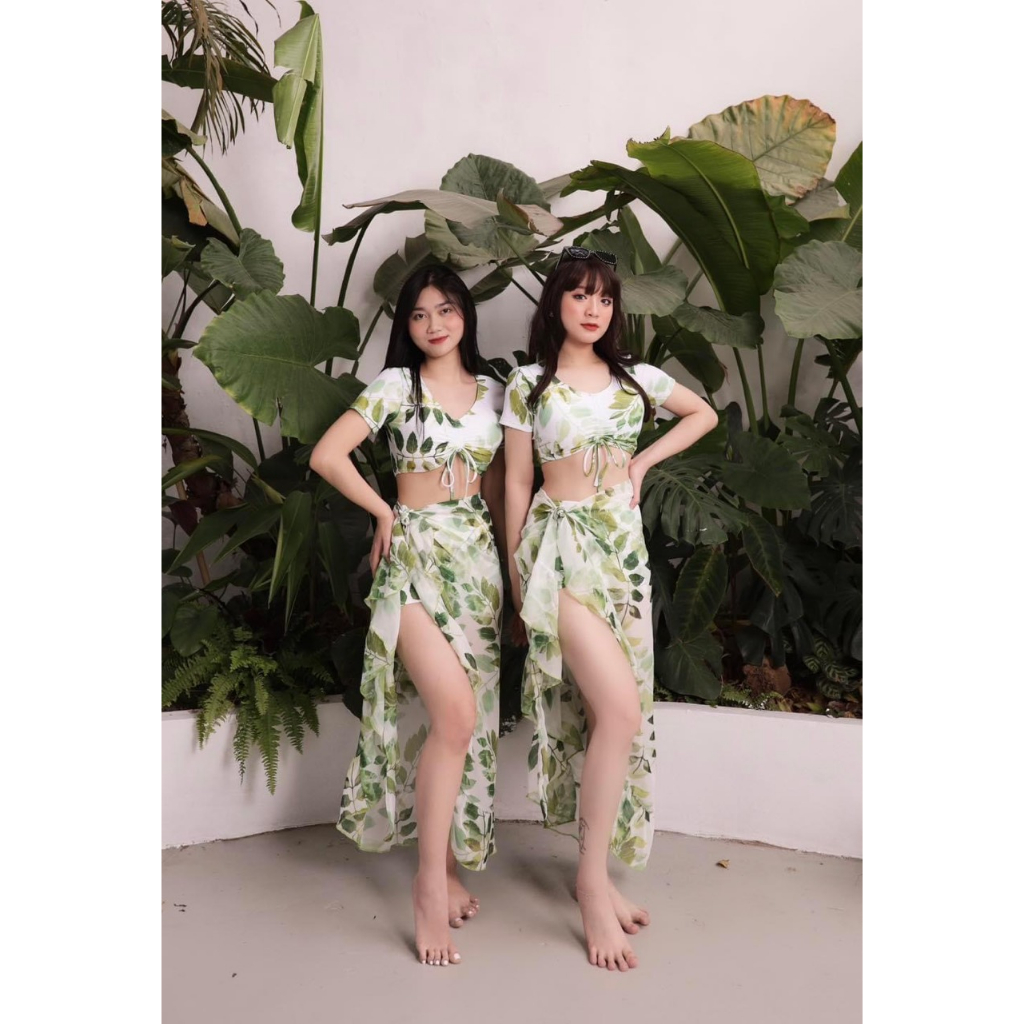 SET ĐỒ BƠI XANH 3 MÓN THƠ LÊ BIGSIZE