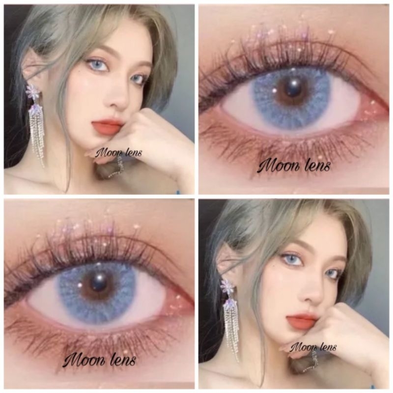 10 Mẫu Lens Kính áp tròng xanh tây blue mới nhất 2023 kèm khay đơn sử dụng 1 năm