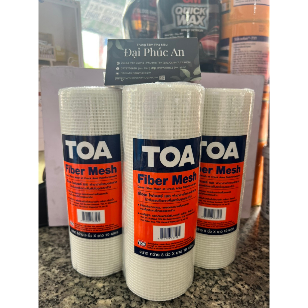 Băng keo lưới thủy tinh gia cố bê tông TOA khổ 20cm x 10m