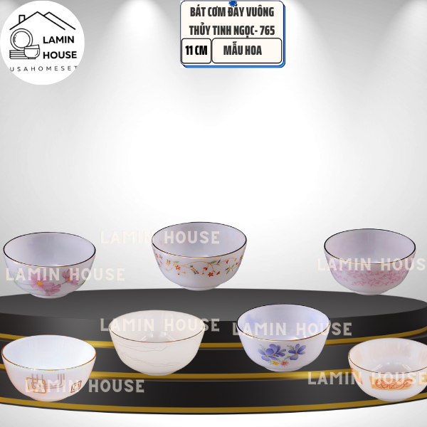 Bát ăn cơm đáy vuông thủy tinh ngọc USA Home Set - 765