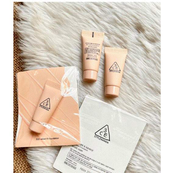 Tuýp kem nền 3CE Velvet Fit Foundation-Pure Ivory 5ml
