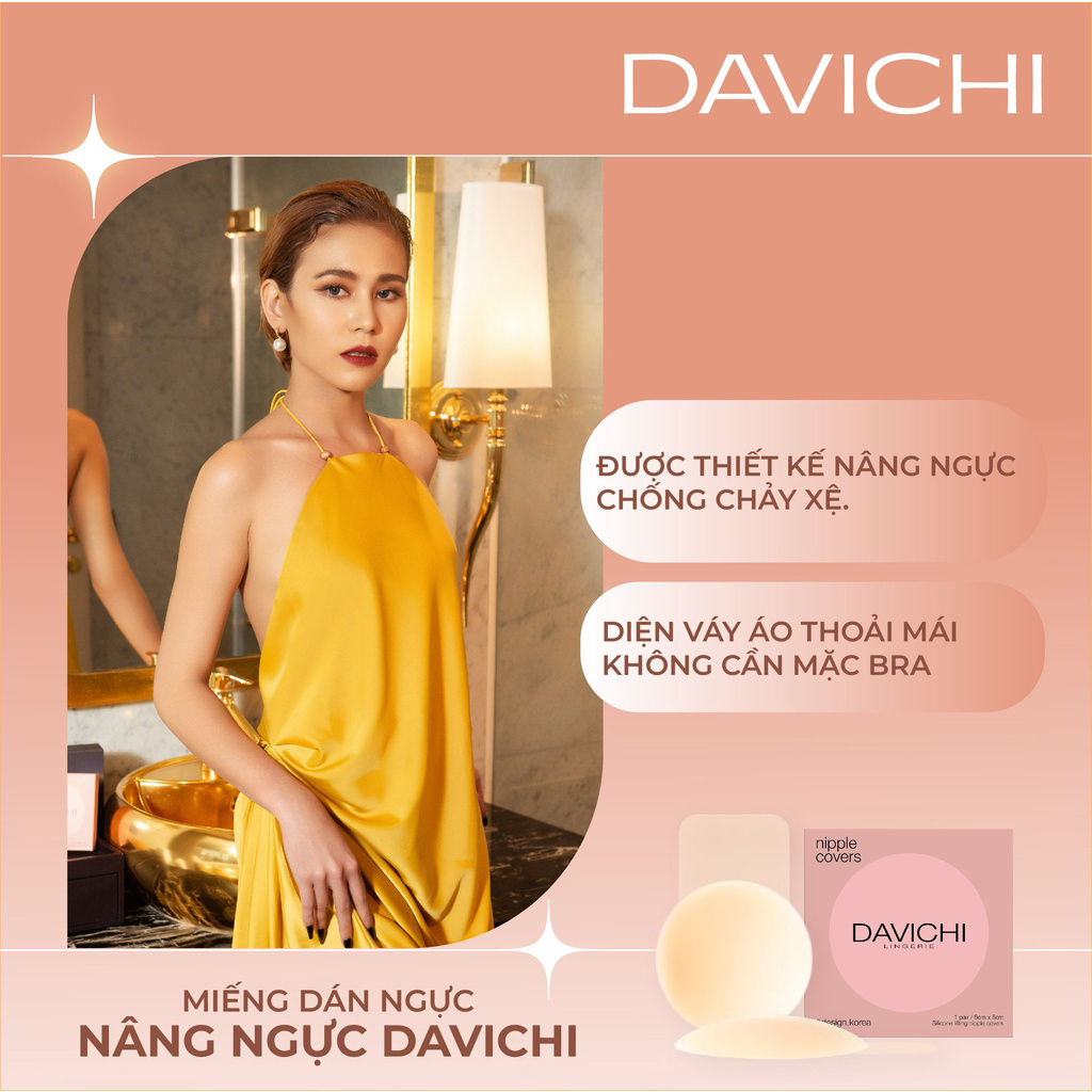 Miếng dán ngực nâng ngực DAVICHI Silicone lifting nipple covers EVA BRA 4.0