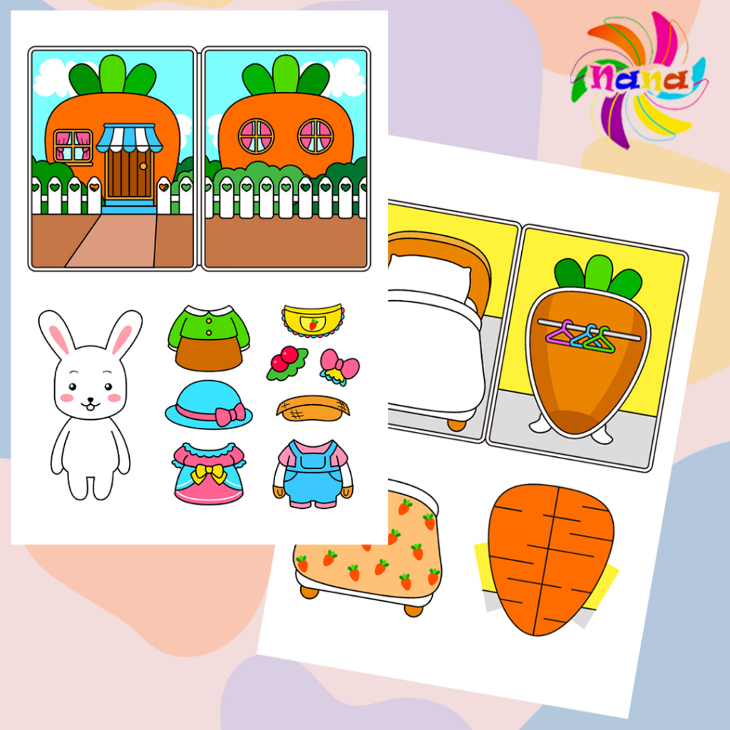 Bộ Kit tự làm sách đồ chơi Nhà Thỏ bé trải nghiệm trồng cây dễ thương cho bé mã 004