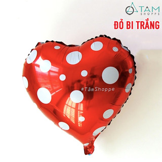 Bong bóng kiếng trái tim chấm bi 35cm BBK-TIM-01