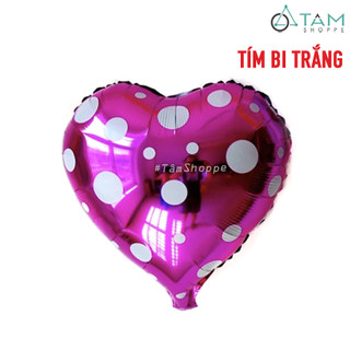 Bong bóng kiếng trái tim chấm bi 35cm BBK-TIM-01
