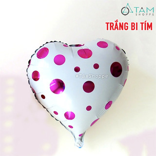 Bong bóng kiếng trái tim chấm bi 35cm BBK-TIM-01