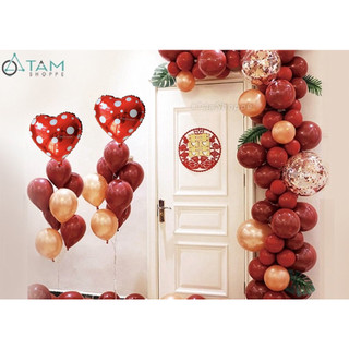 Bong bóng kiếng trái tim chấm bi 35cm BBK-TIM-01