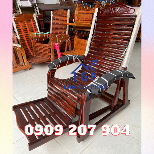 GHẾ DÂY GỖ - GHẾ LƯỜI THƯ GIẢN CHẤT LIỆU GỖ TRÀM CAO CẤP MÀU NÂU