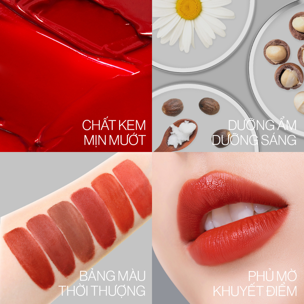 Son kem lì Glamrr Q Long Wear Lip Cream Full Size (5g)