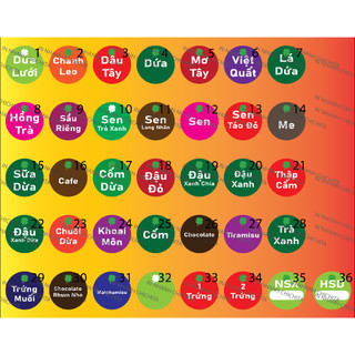 Set 10 (Có sẵn) Tem dán nhân bánh trung thu 9 tem- 3cm