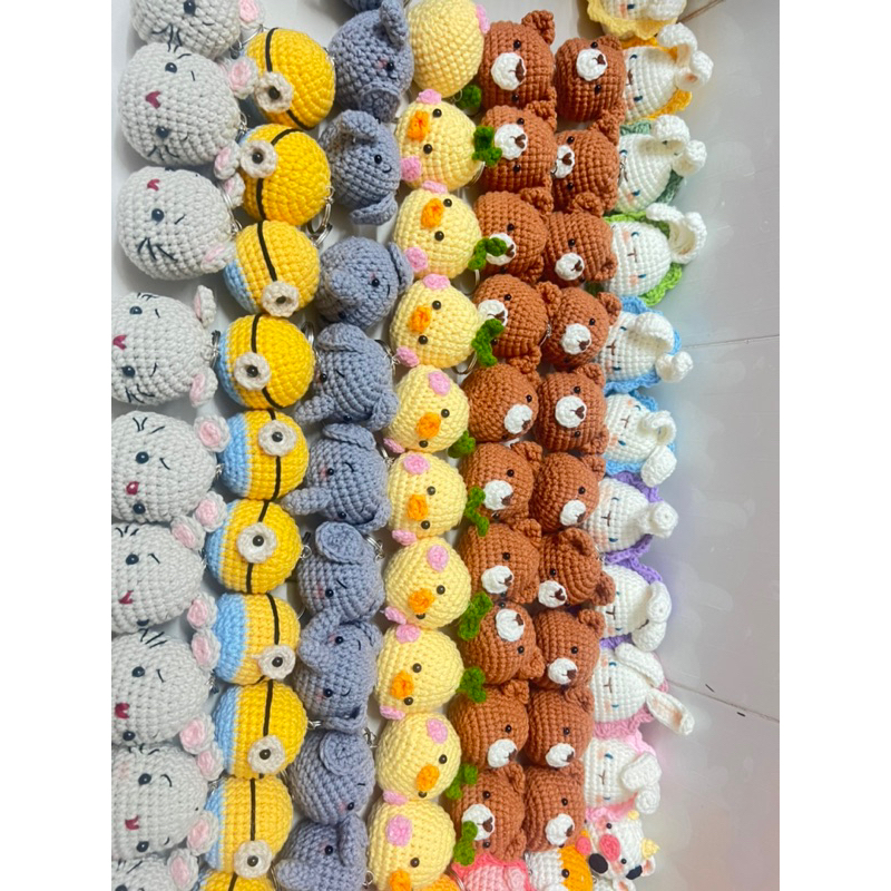 Móc khoá len đầu thú dễ thương