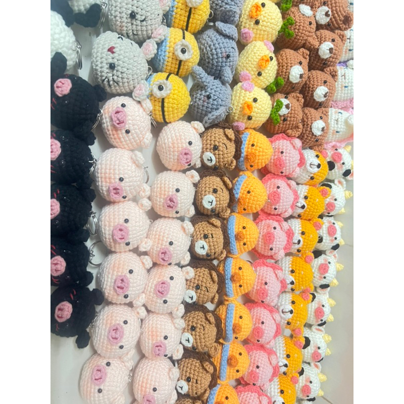 Móc khoá len đầu thú dễ thương