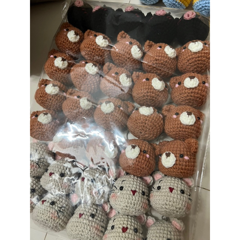 Móc khoá len đầu thú dễ thương