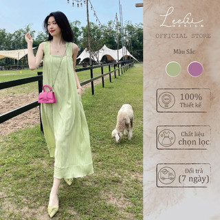 Đầm váy suông hai dây chất đũi LiLiQiQi By LeeGi dáng dài phù hợp đi biển Min6215 Min6216