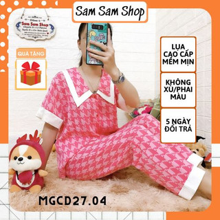 Pijama Cộc Dài Lụa Mango - Đáng Yêu - Đồ Bộ Mặc Nhà - SamSamShopĐN
