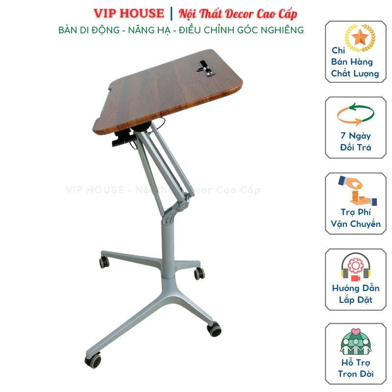 Bàn Làm Việc Nâng Hạ Di Động Thông Minh, Bàn Laptop Mặt Nghiêng 0-90 Độ Ngồi Làm Việc Học Tập Thuyết Trình Đa Năng