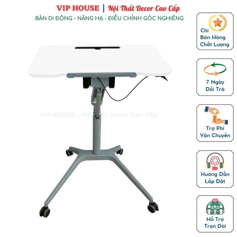 Bàn Làm Việc Nâng Hạ Di Động Thông Minh, Bàn Laptop Mặt Nghiêng 0-90 Độ Ngồi Làm Việc Học Tập Thuyết Trình Đa Năng