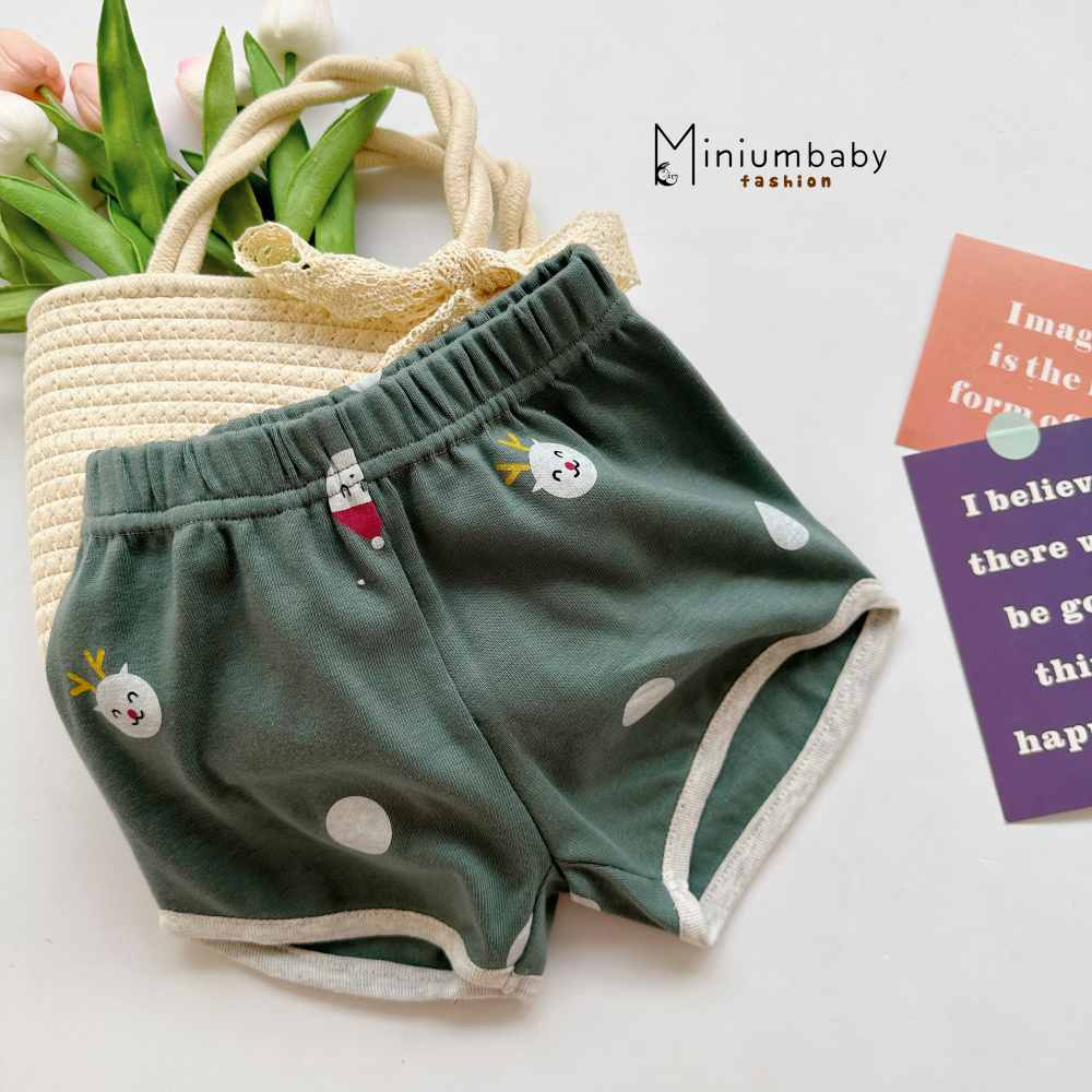 Quần đùi cotton màu sắc bắt mắt cho bé trai, bé gái từ 1-6 tuổi, quần cộc/ngắn trẻ em miniumbabyfashion QC1591, QC1480