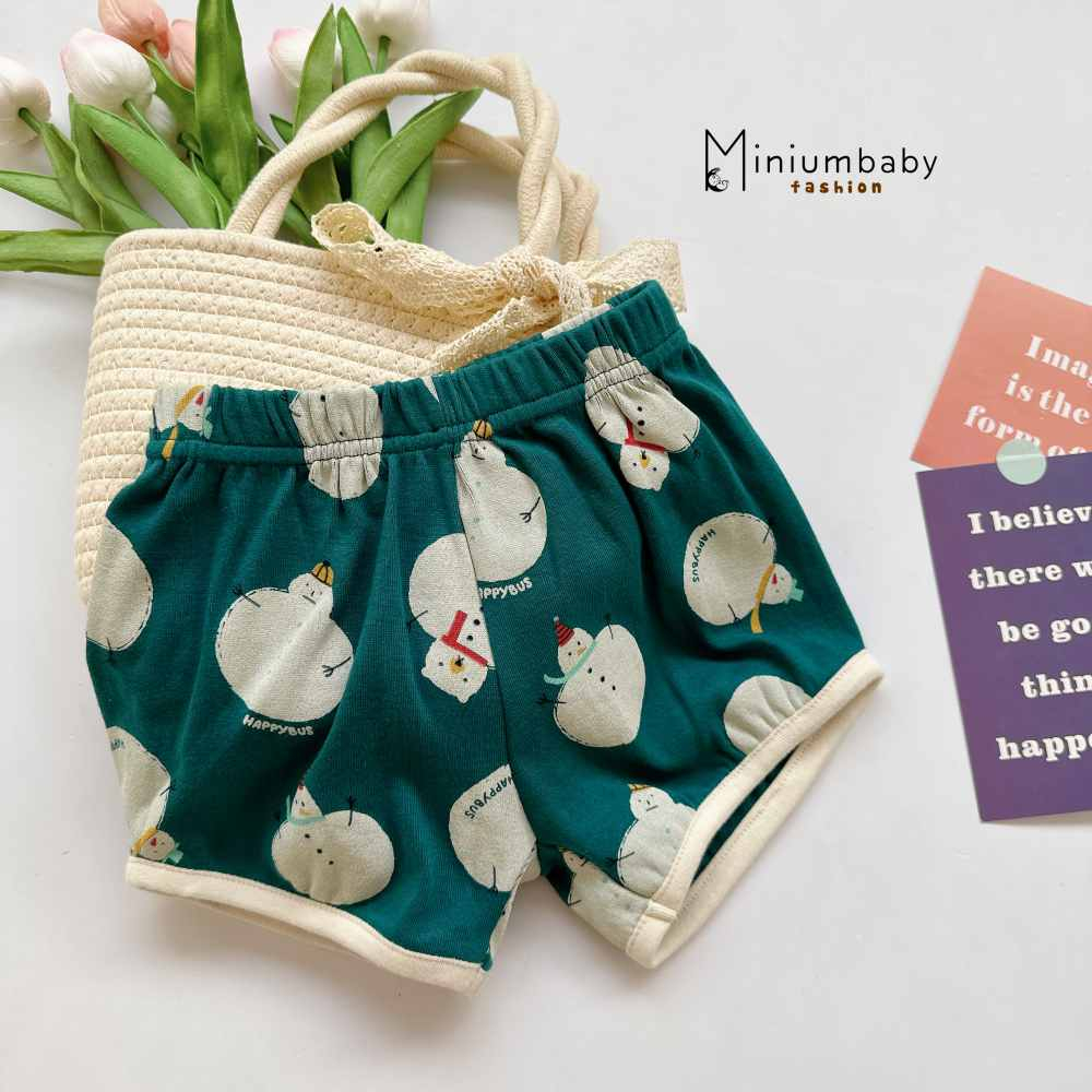 Quần đùi cotton màu sắc bắt mắt cho bé trai, bé gái từ 1-6 tuổi, quần cộc/ngắn trẻ em miniumbabyfashion QC1591, QC1480
