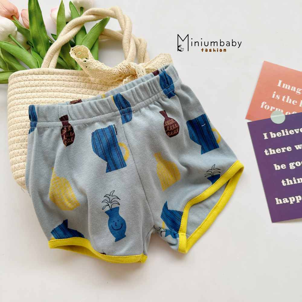 Quần đùi cotton màu sắc bắt mắt cho bé trai, bé gái từ 1-6 tuổi, quần cộc/ngắn trẻ em miniumbabyfashion QC1591, QC1480