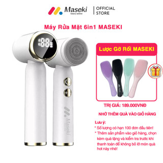 Máy rửa mặt MASEKI Nhật Bản Massage Mặt 6 đầu thay thế 3 tốc độ xoay làm sạch sâu, Màn Hình LED