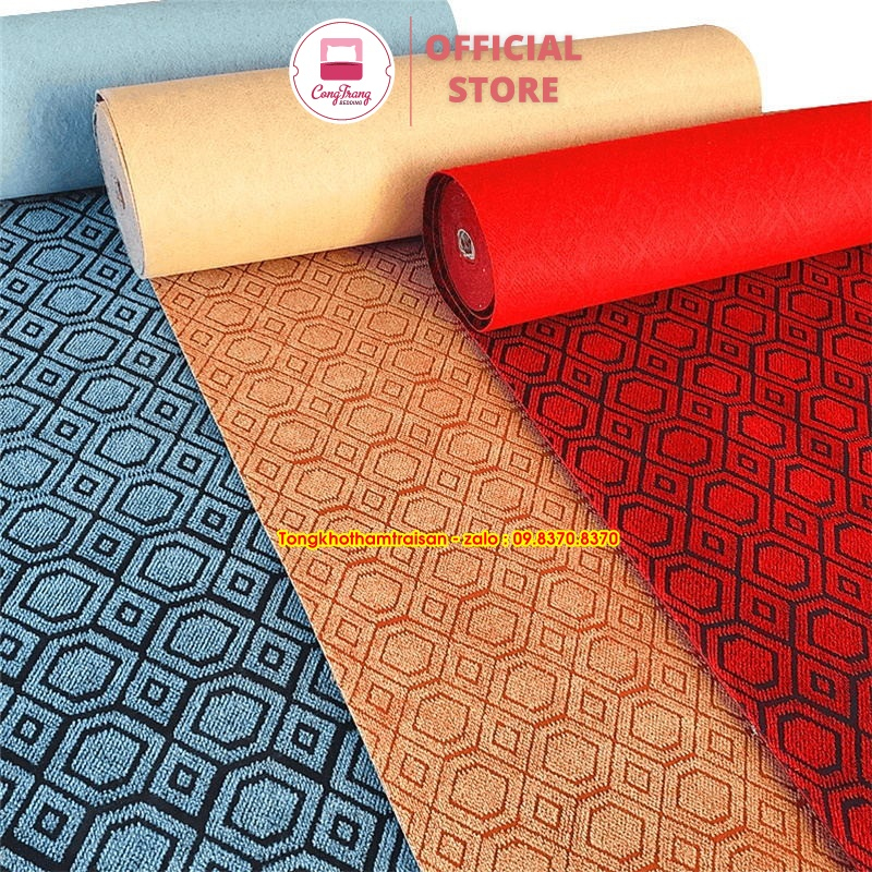 Thảm trải sàn sự kiện indonesia họa tiết Đỏ chống cháy- Khổ ngang 2 mét