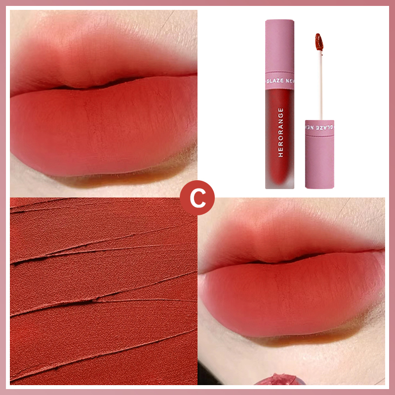 Ranliy✨Son Kem Lì Herorange Thiết Kế Vỏ Dễ Thương Trong Suốt