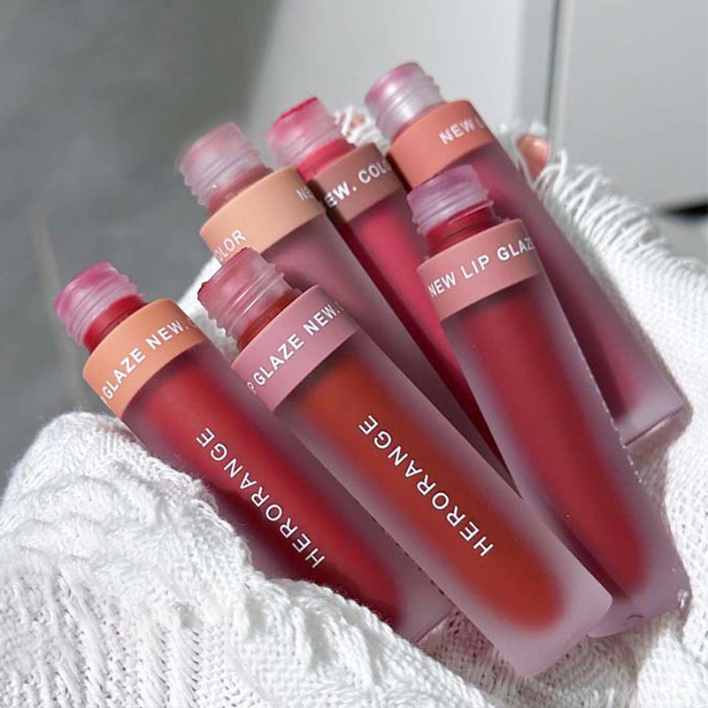 Ranliy✨Son Kem Lì Herorange Thiết Kế Vỏ Dễ Thương Trong Suốt