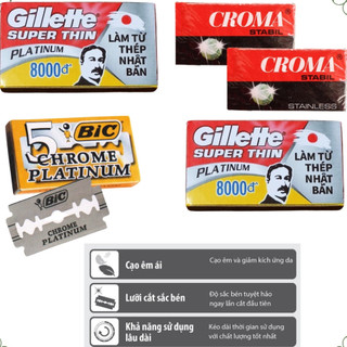 Dao lam BIC Chrome Platinum Lưỡi dao lam không gỉ lưỡi dao lam Gillette / đồ cạo râu Croma 10 cái hộp
