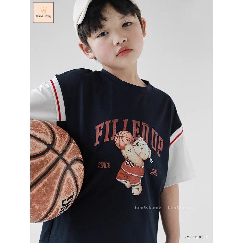 Bộ bé trai hình gấu J&J thể thao cho bé trai