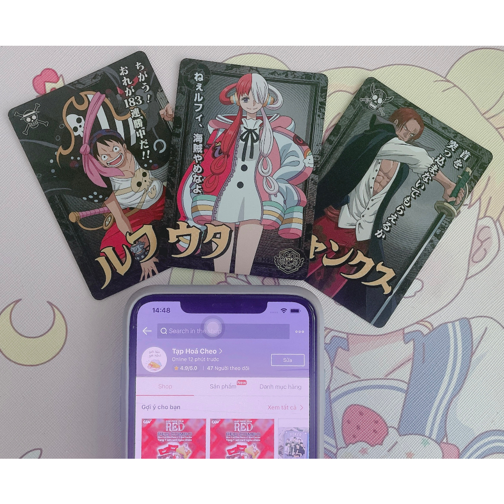Thẻ Card One Piece Film Red CGV  - LUFFY UTA SHANK