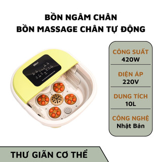 Bồn ngâm chân massage gấp gọn cao cấp, chậu ngâm chân máy massage chân, bảo hành 2 năm