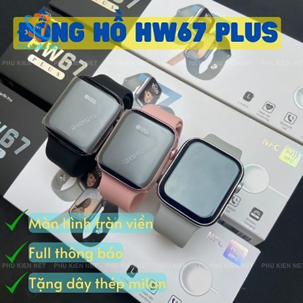 Đồng Hồ Thông Minh HW67 Plus Khung Thép Tràn Viền / Smart Watch HW67 Thay Ảnh Nền - Cảm Ứng Siêu Mượt Nghe Gọi Bluetooth | BigBuy360 - bigbuy360.vn