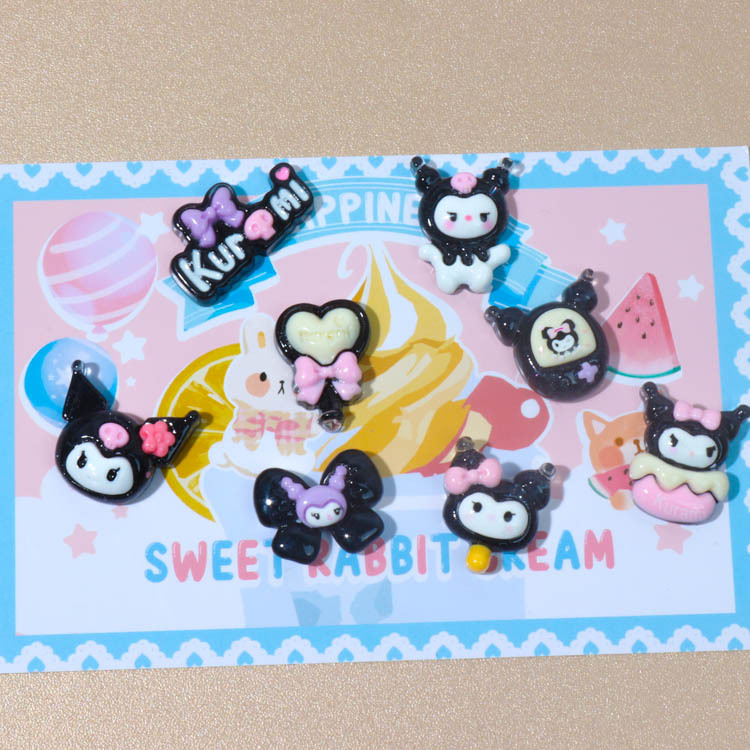Phụ Kiện Sticker Gắn Dép, Jibbitz, Charm DIY Hình Anime Kuromi - ON01