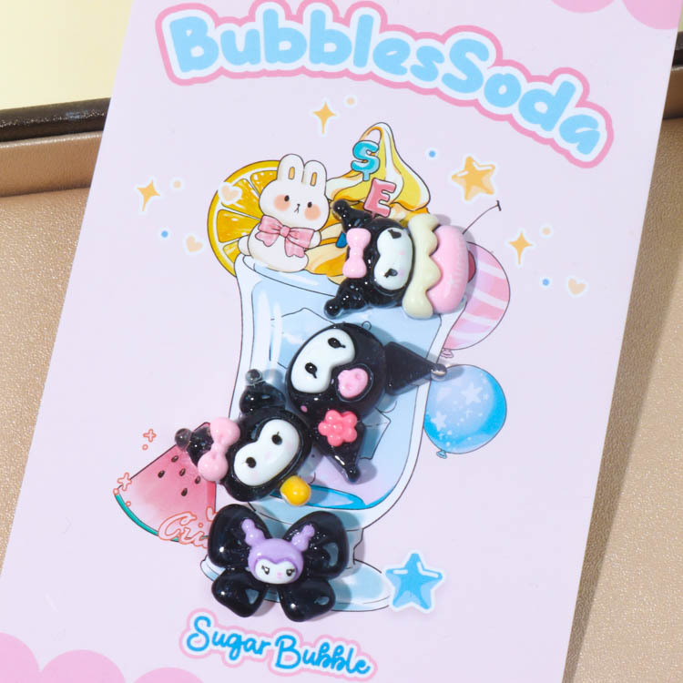 Phụ Kiện Sticker Gắn Dép, Jibbitz, Charm DIY Hình Anime Kuromi - ON01