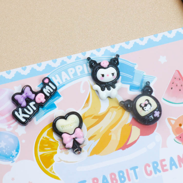 Phụ Kiện Sticker Gắn Dép, Jibbitz, Charm DIY Hình Anime Kuromi - ON01