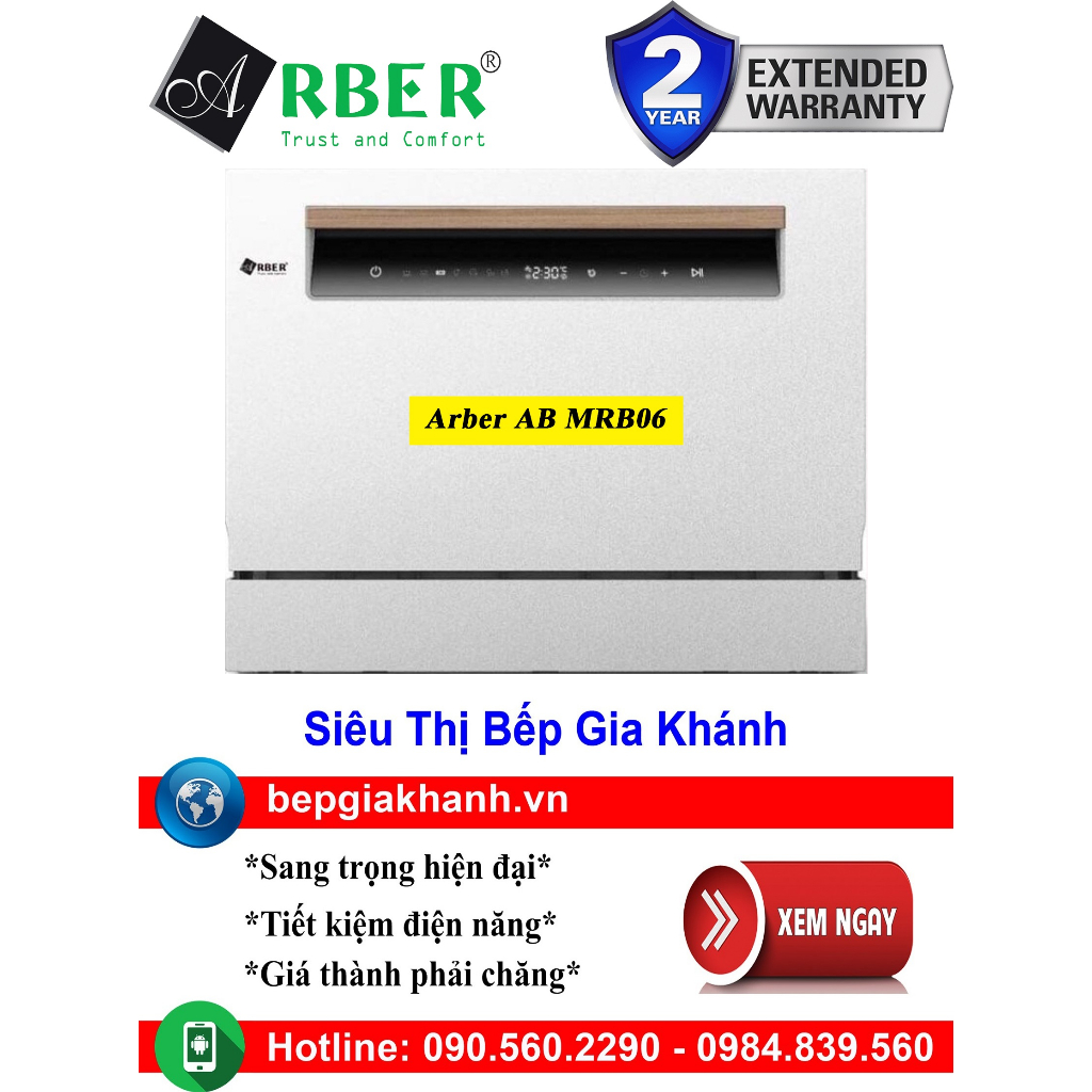 [HCM]Máy rửa chén bát 6 bộ Arber AB MRB06