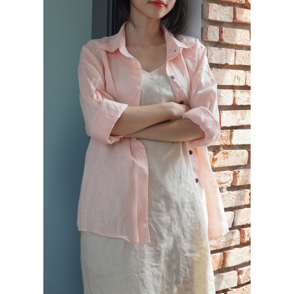 Áo sơ mi nữ Linen tưng cao cấp tay dài nhiều màu thời trang Linen
