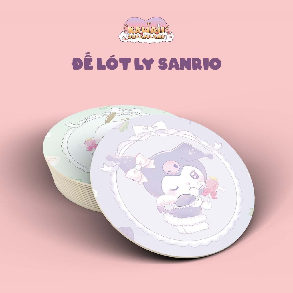 Đế Lót Ly Nhân Vật Sanrio, Tấm Lót Cốc Nhân Vật Sanrio - Gỗ MDF Cao Cấp - Kawaii Dreamland