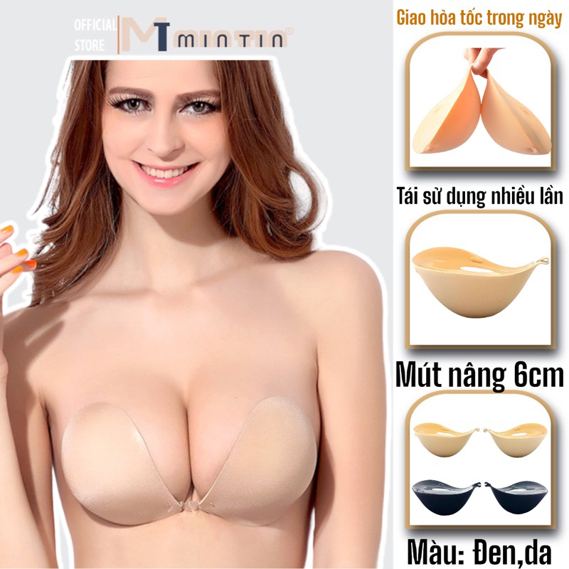 Áo dán nâng ngực đệm dày 6cm dán siêu nâng, miếng dán nâng ngực tạo khe mút bán mì dày 6cm P14 [MinTin]