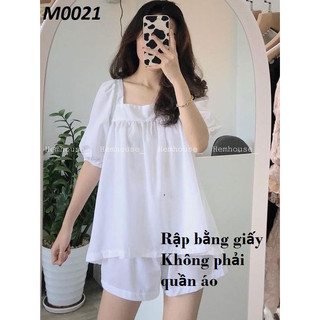 Rập giấy cắt sẵn mã M0021- rập giấy mẫu bộ đồ mặc nhà, cổ vuông