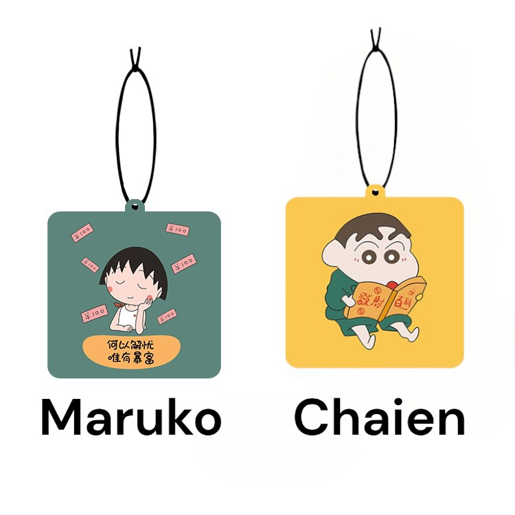 Lá thơm treo gương Gấu dâu Lotso, Chaien, Hoa trà....Lá treo khuếch tán nước hoa trang trí xe hơi